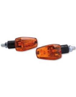 HIGHSIDER smart IMOLA 1 Mini Indicator, Black, Yellow Lens, E-Approved, Short Arm, (Pair)