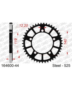 Kit chaîne AFAM 525XHR3 17/45 super-renforcé - couronne standard