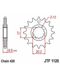 Kit chaîne JT 420HDR 11/60 standard - couronne standard