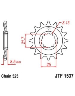 Pignon JT SPROCKETS acier anti-bruit 1537 - 525