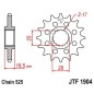 Pignon JT SPROCKETS acier anti-bruit 1904 - 525 Pignon JT SPROCKETS acier anti-bruit 1904 - 525