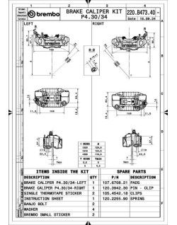 Paire d'étrier de frein avant radial BREMBO UPGRADE GP4-RB 4 pistons Ø30/34mm