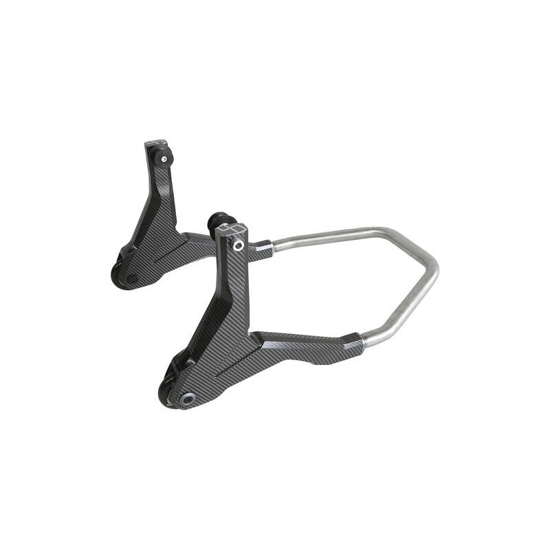 Béquille de stand arrière LIGHTECH support rouleaux - carbone Béquille de stand arrière LIGHTECH support rouleaux - carbone