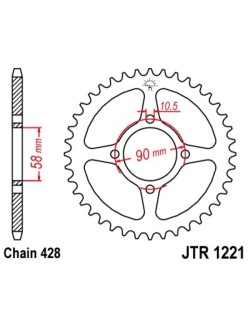 Couronne JT SPROCKETS acier standard 1221 - 428
