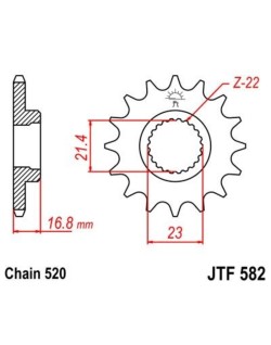 Pignon JT SPROCKETS acier anti-bruit 582 - 520