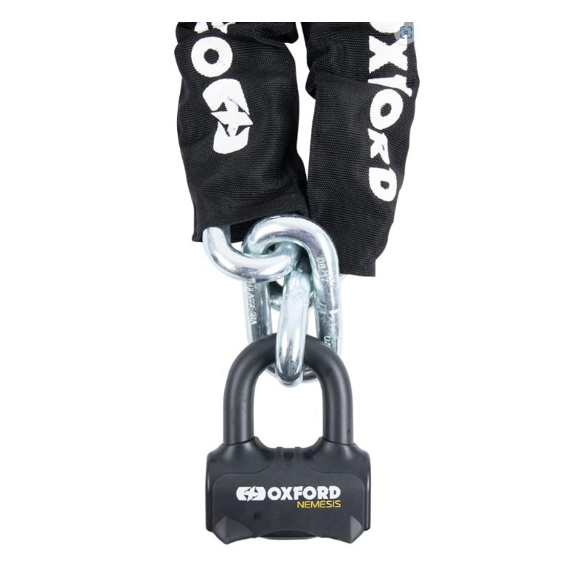 Antivol à chaîne OXFORD Nemesis 16 mm avec chaîne de 2,0 m Antivol à chaîne OXFORD Nemesis 16 mm avec chaîne de 2,0 m