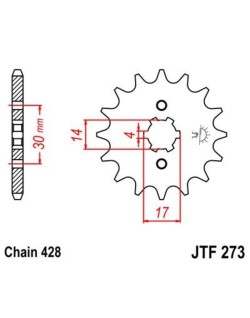 Pignon JT SPROCKETS acier standard 273 - 428