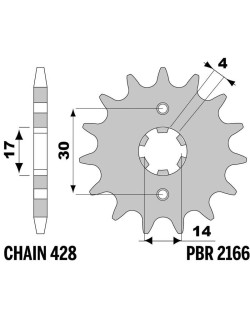 Pignon PBR acier standard 2166 - 428