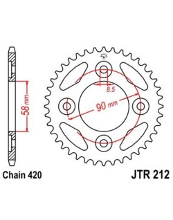 Couronne JT SPROCKETS acier standard 212 - 420