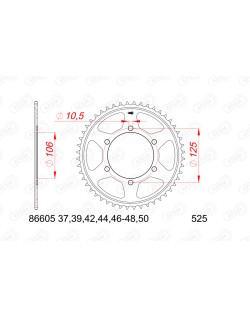 Kit chaîne AFAM 525XHR3 16/46 super-renforcé - couronne standard