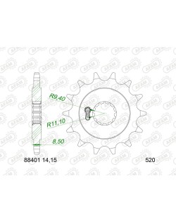 Pignon AFAM acier standard 88401 - 520