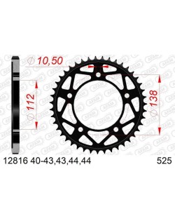Kit chaîne AFAM 525XHR3 16/45 super-renforcé - couronne standard