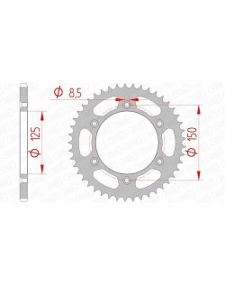 Kit chaîne AFAM 520XHR2 16/43 super-renforcé - couronne standard