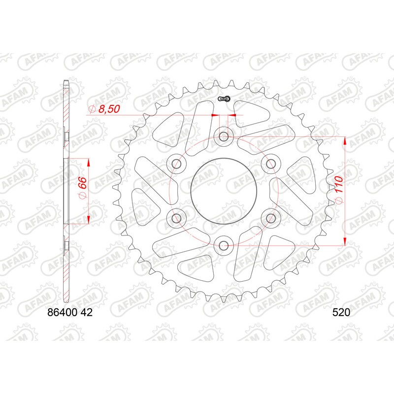 Couronne AFAM acier standard 86400 - 520 Couronne AFAM acier standard 86400 - 520