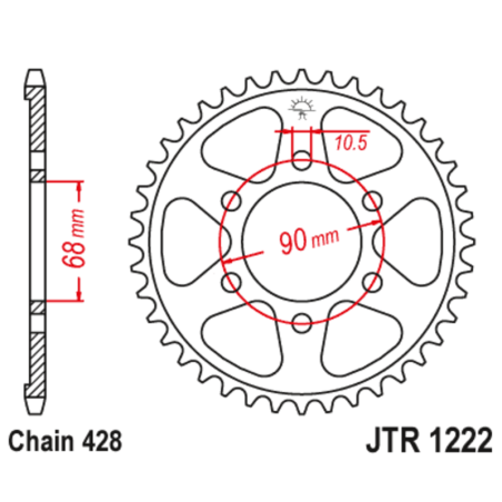 Couronne JT SPROCKETS acier standard 1222 - 428