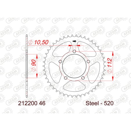 Couronne AFAM acier standard 212200 - 520