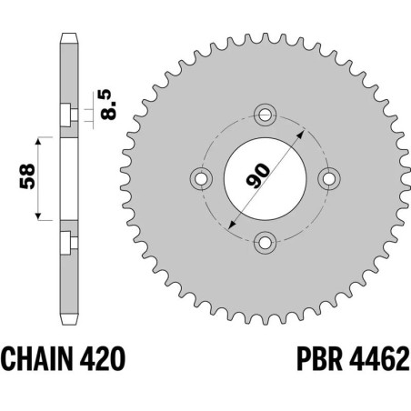 Couronne PBR acier standard 4462 - 420