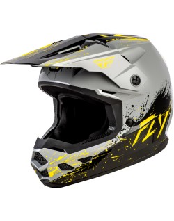 Casque enfant FLY RACING Kinetic Drip - gris/noir/jaune