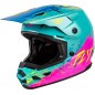 Casque enfant FLY RACING Kinetic Drip - turquoise/rose/jaune Casque enfant FLY RACING Kinetic Drip - turquoise/rose/jaune