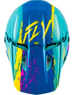 Casque enfant FLY RACING Kinetic Drip - turquoise/rose/jaune