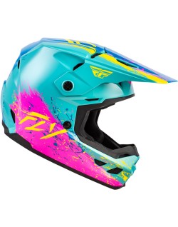 Casque enfant FLY RACING Kinetic Drip - turquoise/rose/jaune