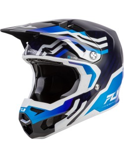 Casque FLY RACING Formula S Carbon Byte - Blue Carbon/blanc