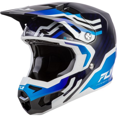 Casque FLY RACING Formula S Carbon Byte - Blue Carbon/blanc