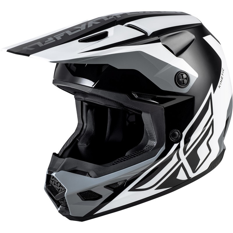 Casque FLY RACING Kinetic Crest - noir/blanc/gris Casque FLY RACING Kinetic Crest - noir/blanc/gris