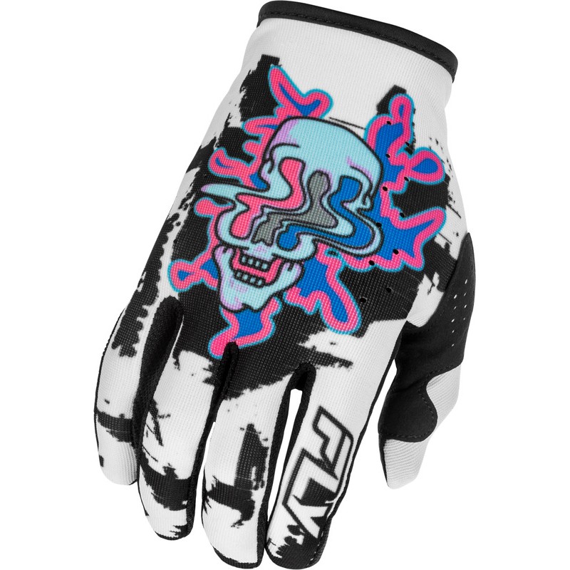 Gants enfant FLY RACING Lite Warp Special Edition - blanc/bleu/rose