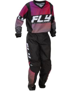 Pantalon enfant FLY RACING F-16 - noir/rouge/violet