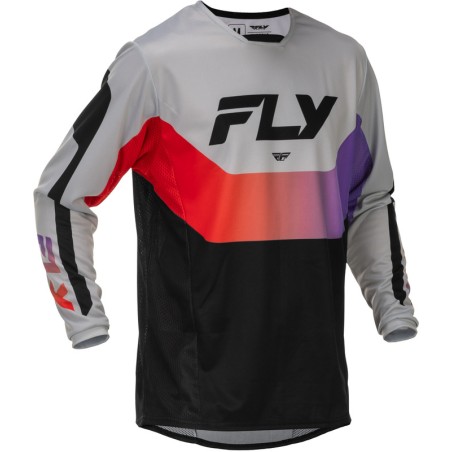 Maillot FLY RACING Kinetic - gris/rouge/violet/noir