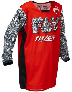Maillot enfant FLY RACING Kinetic Mutant - rouge/noir/blanc