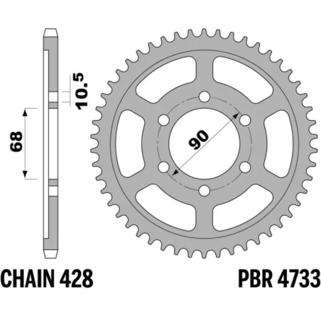 Couronne PBR acier C45 standard 4733 - 429