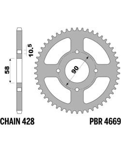 Couronne PBR acier C45 standard 4669 - 428