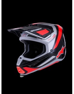 HELMET SM7 RISE BLK/RD/SILV L