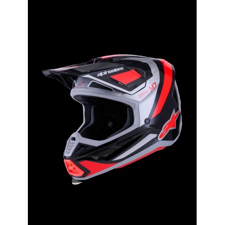 HELMET SM7 RISE BLK/RD/SILV L