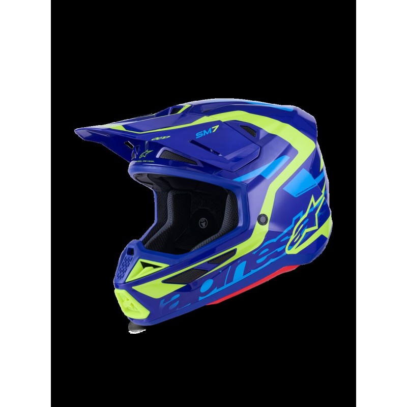 HELMET SM7 DEED BLUE/YEL XS