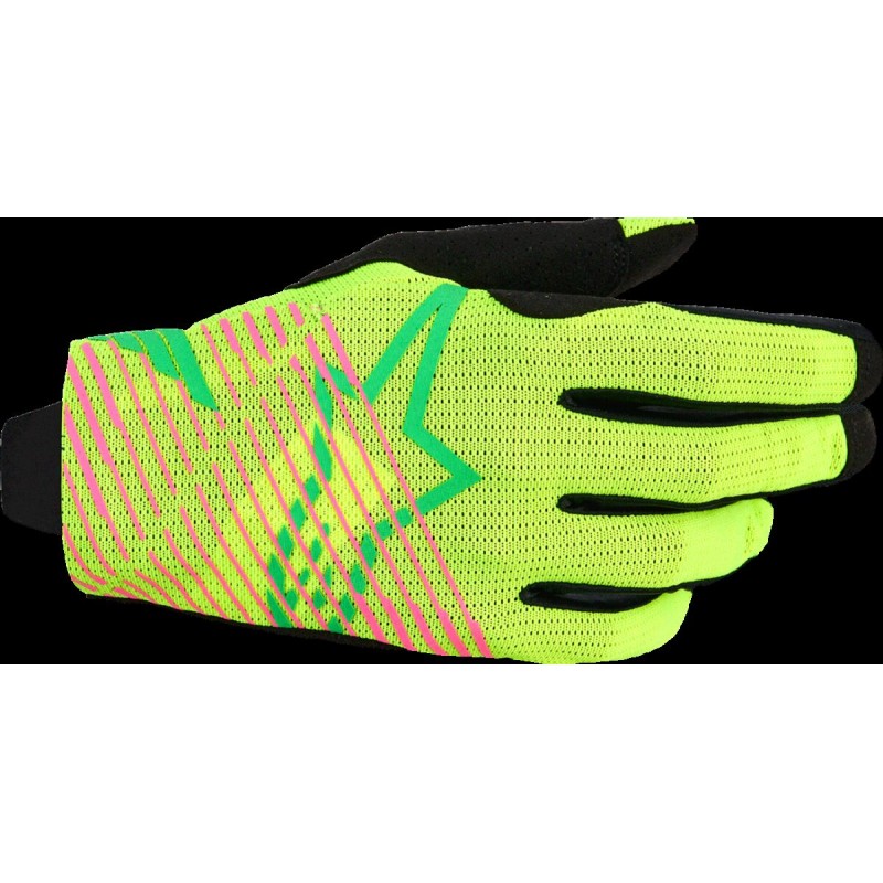 GLOVES RADAR PRO GRN/YELL/PNK 