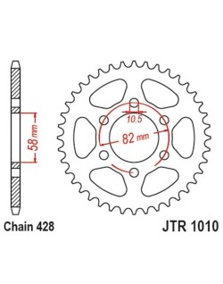 Kit chaîne JT/JT 428HDR 15/37 standard - couronne standard