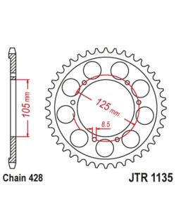 Kit chaîne JT/JT 420HDS 13/62 standard - couronne standard