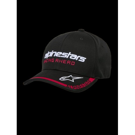 HAT CRV BILL INDENT BLACK/RED 