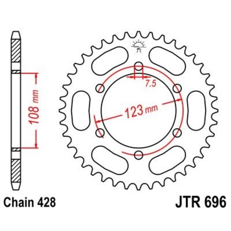 Couronne JT SPROCKETS acier standard 696 - 428