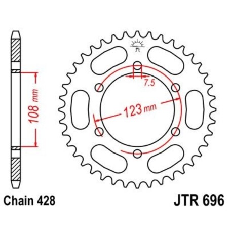 Couronne JT SPROCKETS acier standard 696 - 428
