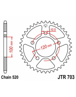 Couronne JT SPROCKETS acier standard 703 - 520