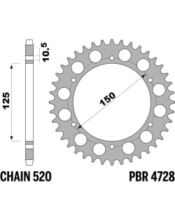 Couronne PBR acier C45 standard 4728 - 520