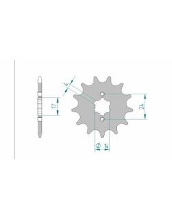 Kit chaîne AFAM 428XMR2 12/47 - couronne standard