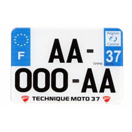 Plaques d'immatriculation PVC et fonds blancs PPI - SIV 210x145 avec bordure commerciale département  37 - 10 pièces