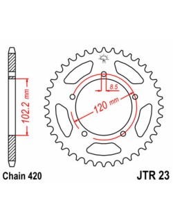 Kit chaîne JT 420HDR12/47/122 standard - couronne standard