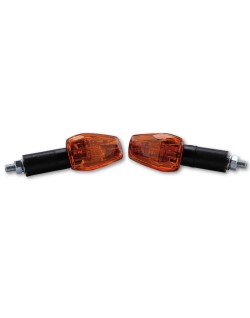 HIGHSIDER smart IMOLA 1 Mini Indicator, Black, Yellow Lens, E-Approved, Long Arm, (Pair)