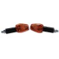 HIGHSIDER smart IMOLA 1 Mini Indicator, Black, Yellow Lens, E-Approved, Long Arm, (Pair)